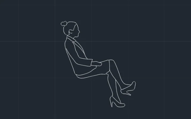 Imagen de bloque de persona sentada vista de costado