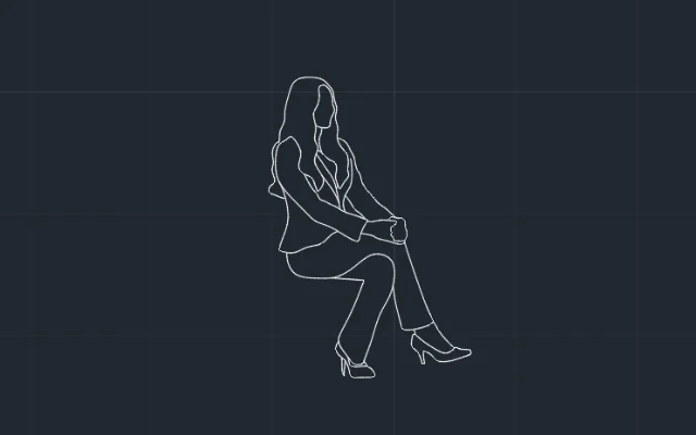 Imagen de bloque de persona sentada vista en perspectiva