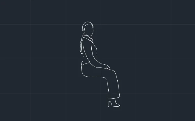 Imagen de bloque de persona sentada vista lateral