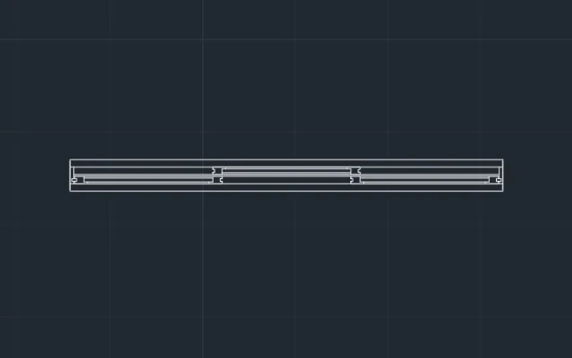 Imagen de bloque de ventana corrediza vista en planta