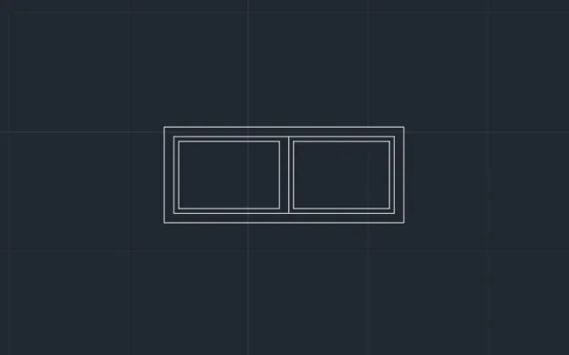 Imagen de bloque de ventana corrediza vista frontal