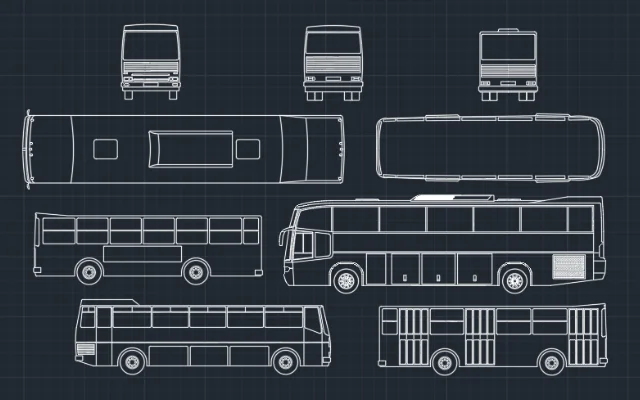 BLOQUES DE AUTOCAD DE AUTOBUSES/COLECTIVOS - Imagen destacada