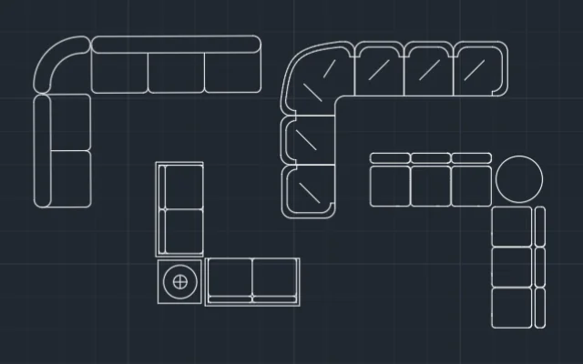 BLOQUES DE AUTOCAD DE SILLONES EN L - Imagen destacada