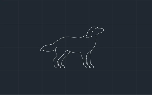 Imagen de bloque de perro para AutoCAD