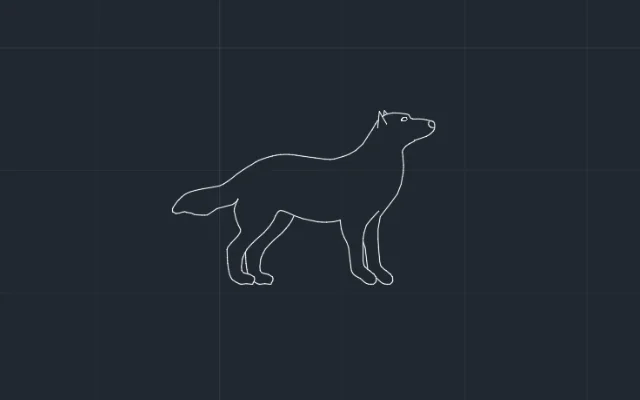 Imagen de bloque de perro para AutoCAD