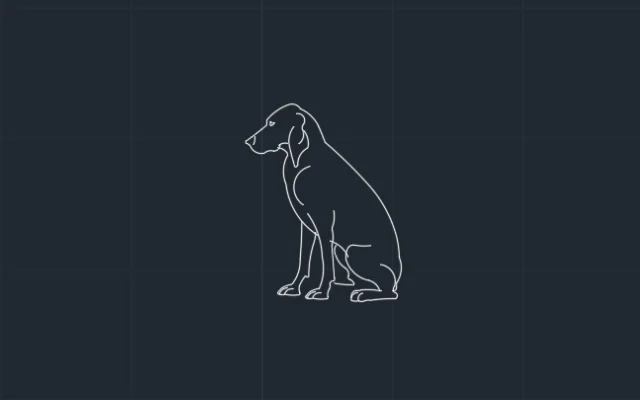 Imagen de bloque de perro para AutoCAD
