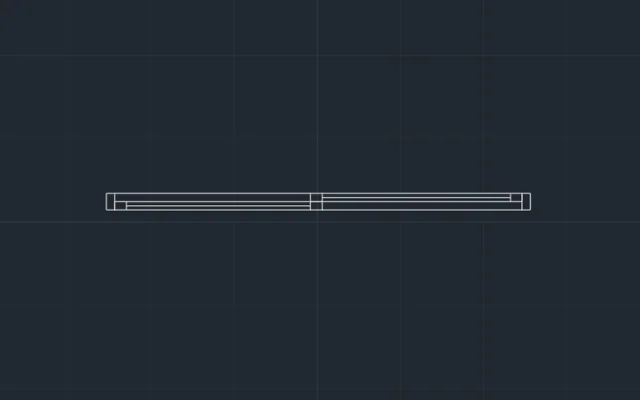 Imagen de bloque de puerta corrediza vista en planta para AutoCAD