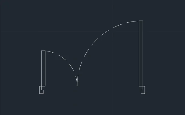 Imagen de bloque de puerta vista en planta