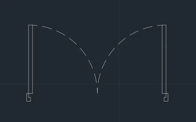 Imagen de bloque de AutoCAD de puerta vista en planta