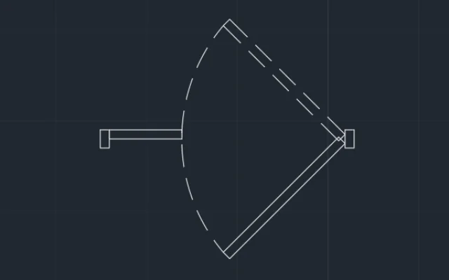 Imagen de bloque de puerta vista en planta para AutoCAD