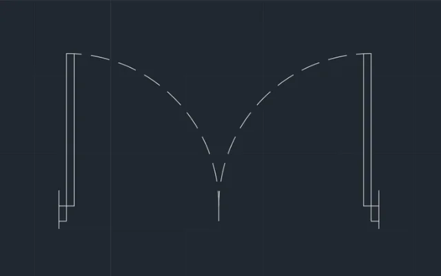 Imagen de bloque de puerta vista en planta para diseñar en AutoCAD